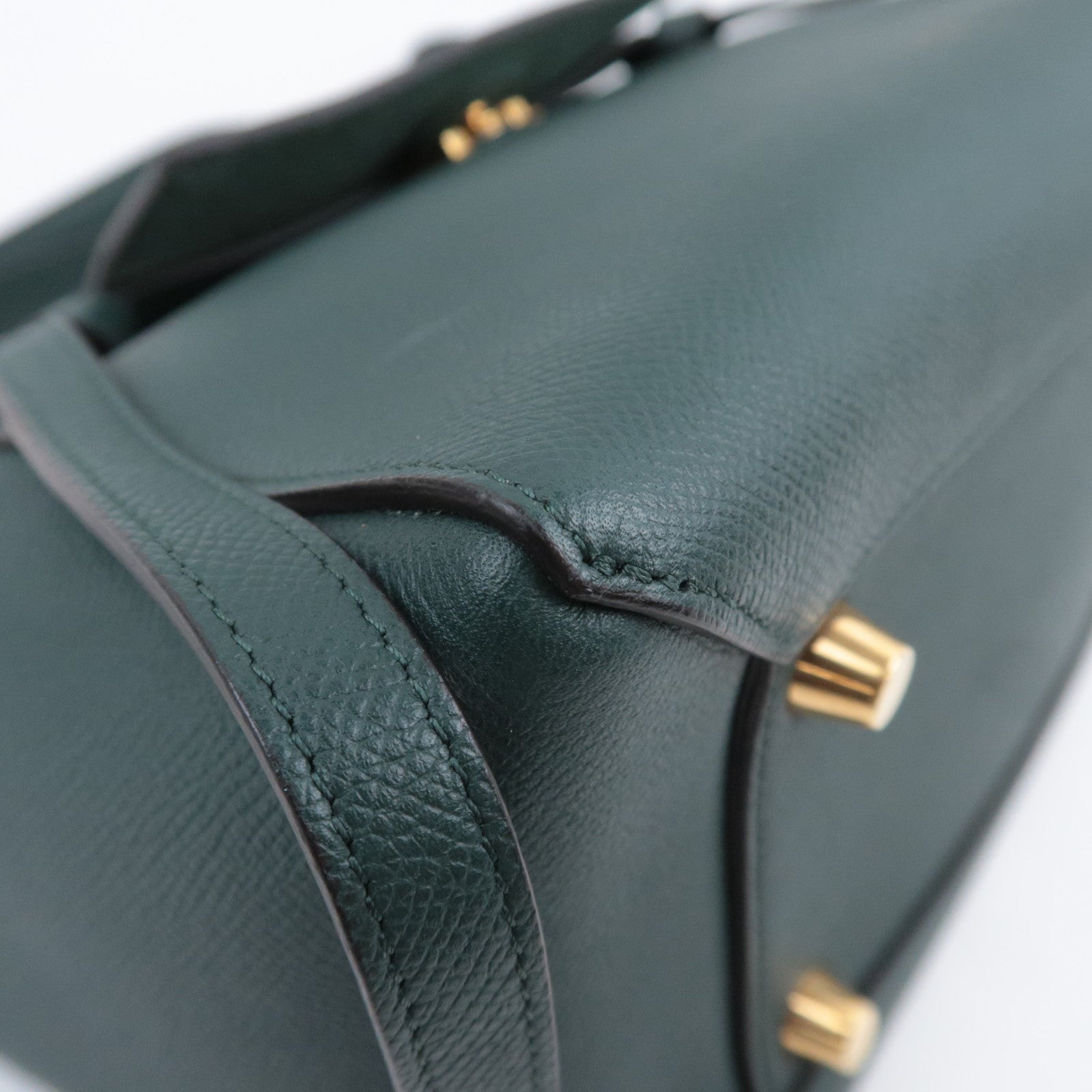 CELINE Belt Bag Mini 2Way Leather Handbag Green