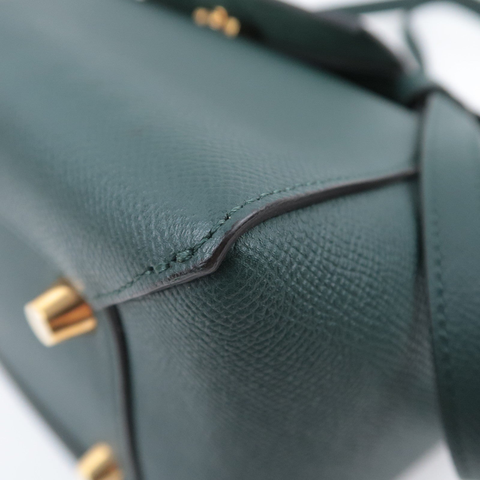 CELINE Belt Bag Mini 2Way Leather Handbag Green