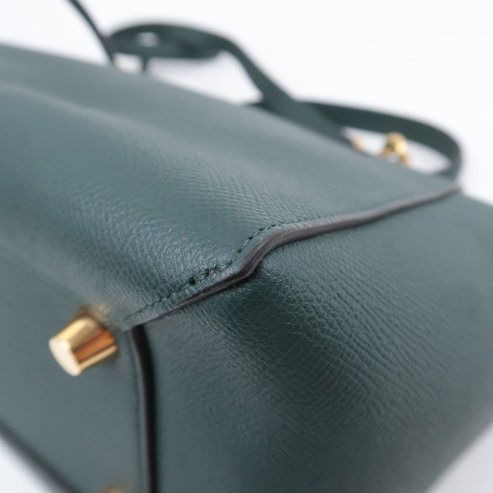 CELINE Belt Bag Mini 2Way Leather Handbag Green