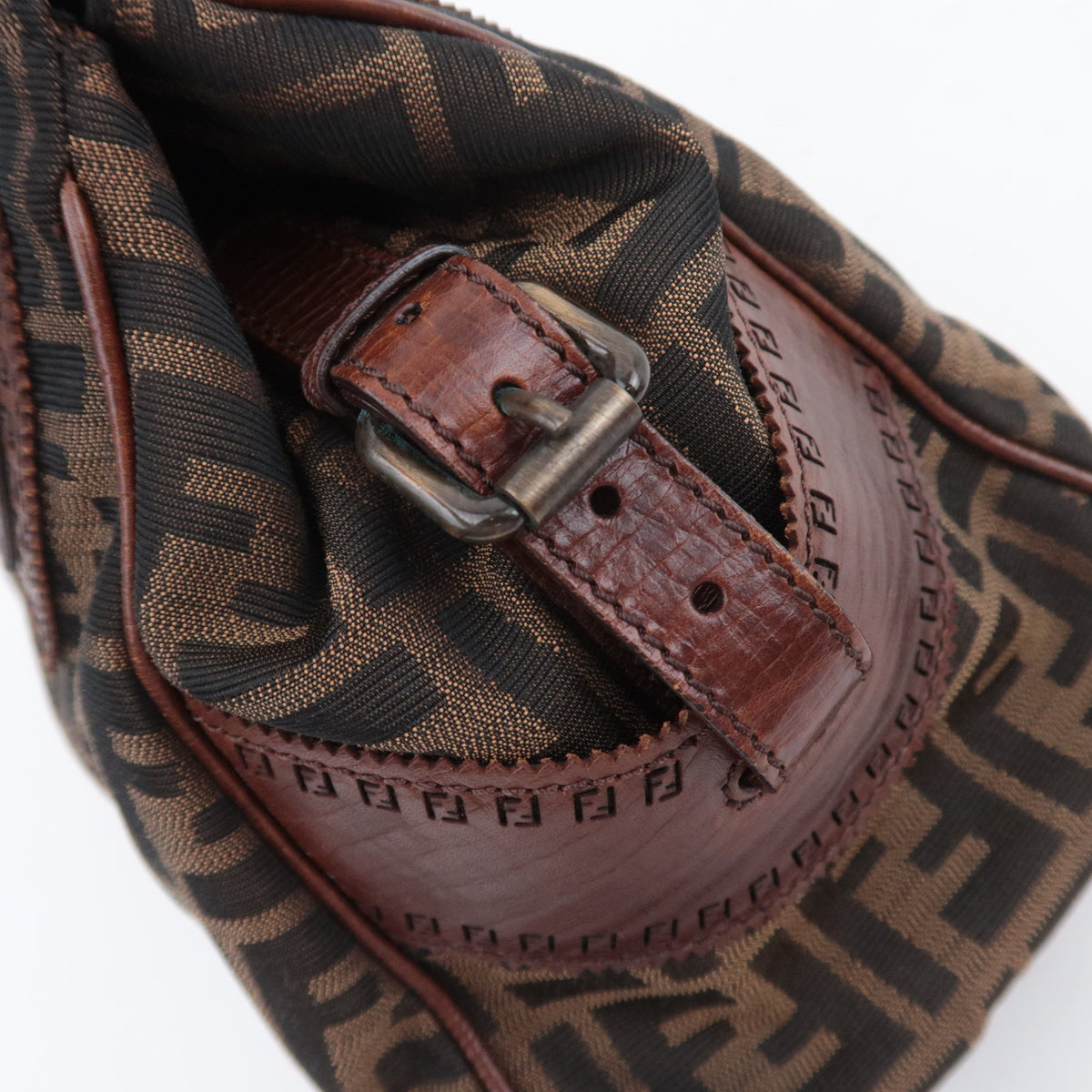 FENDI Zucca Ethonico Canvas Shoulder Bag 8BN157