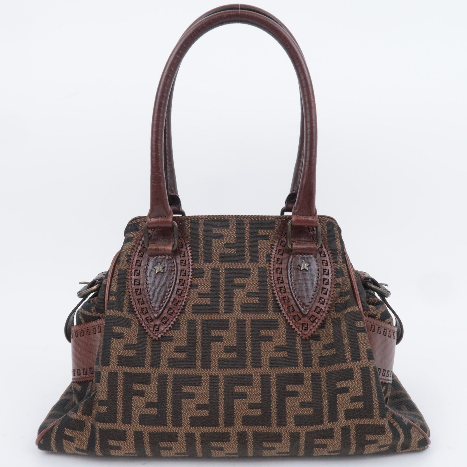 FENDI Zucca Ethonico Canvas Shoulder Bag 8BN157