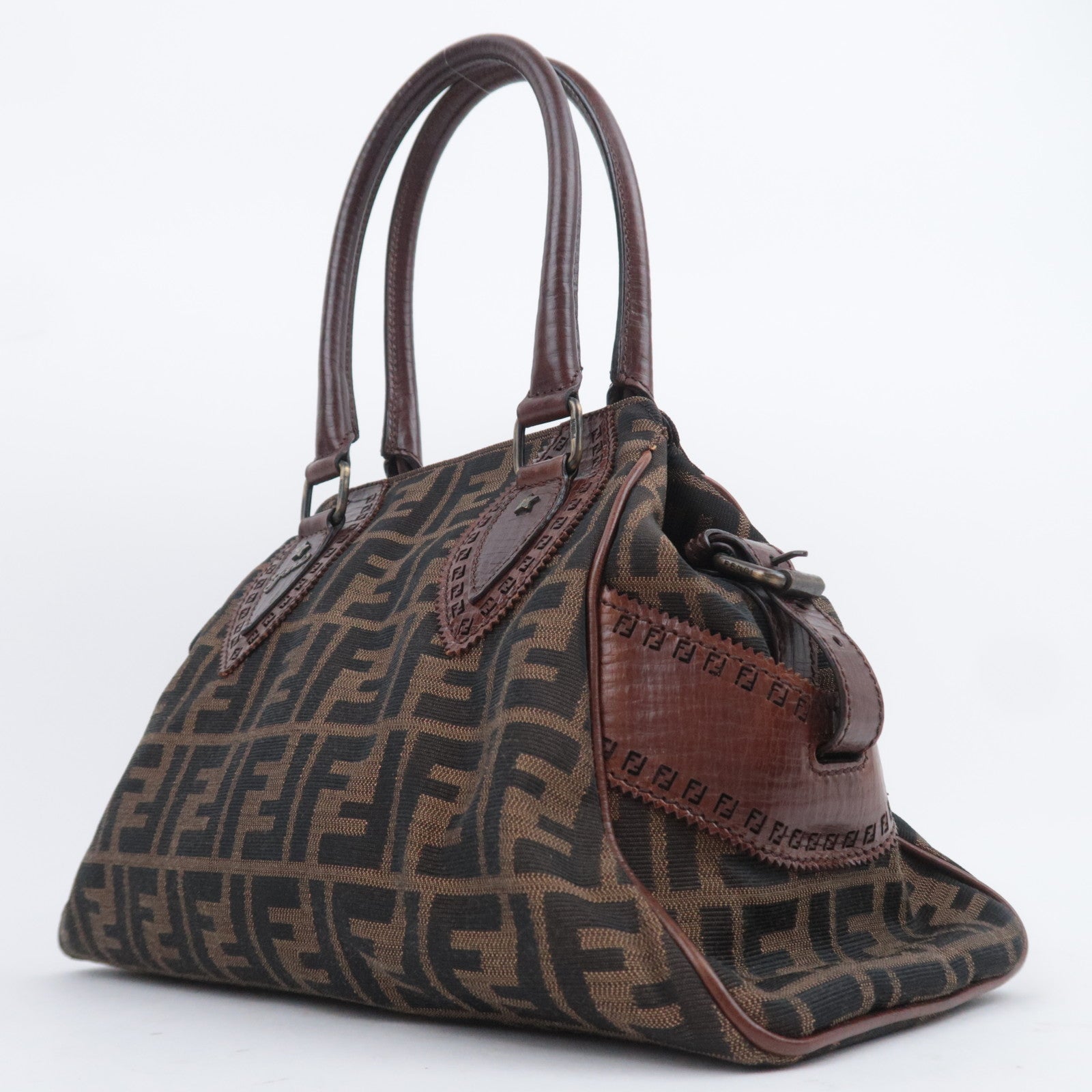 FENDI Zucca Ethonico Canvas Shoulder Bag 8BN157