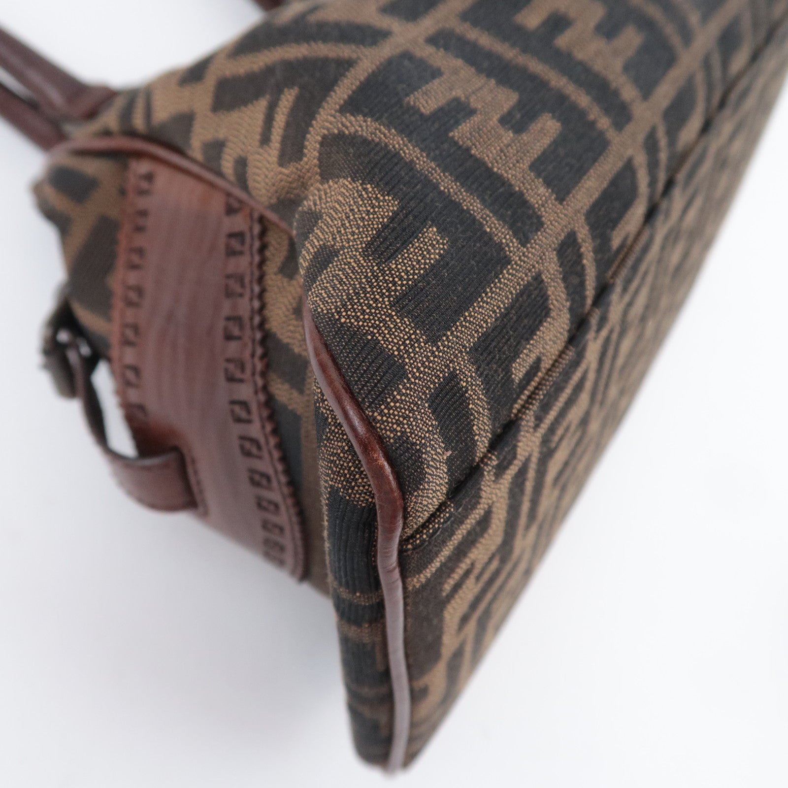 FENDI Zucca Ethonico Canvas Shoulder Bag 8BN157