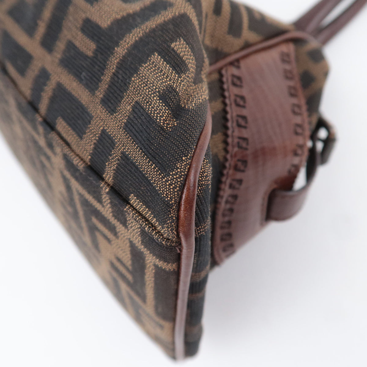 FENDI Zucca Ethonico Canvas Shoulder Bag 8BN157