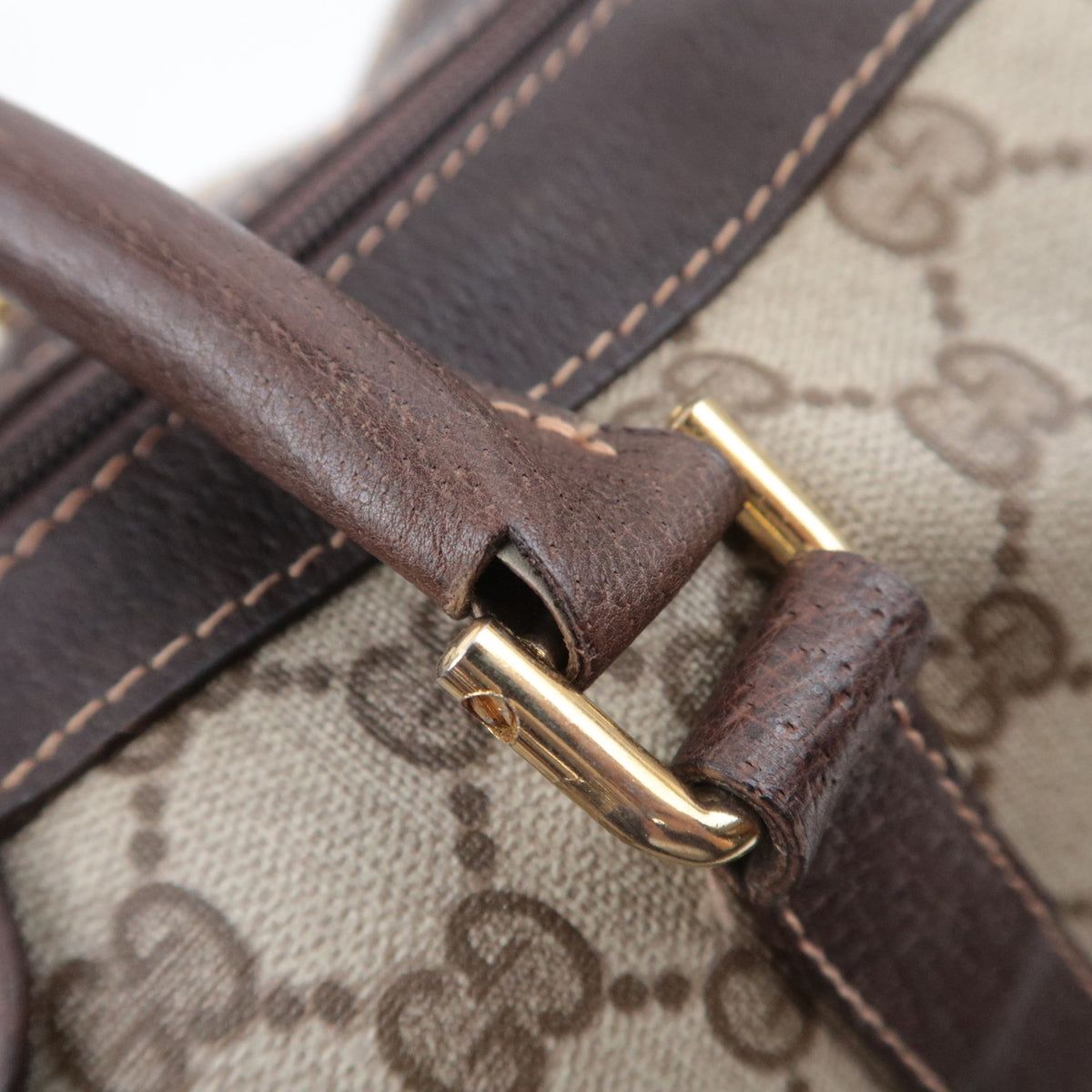 GUCCI Old Gucci Sherry GG Plus Boston Bag