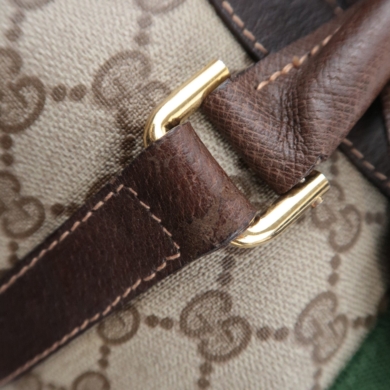 GUCCI Old Gucci Sherry GG Plus Boston Bag