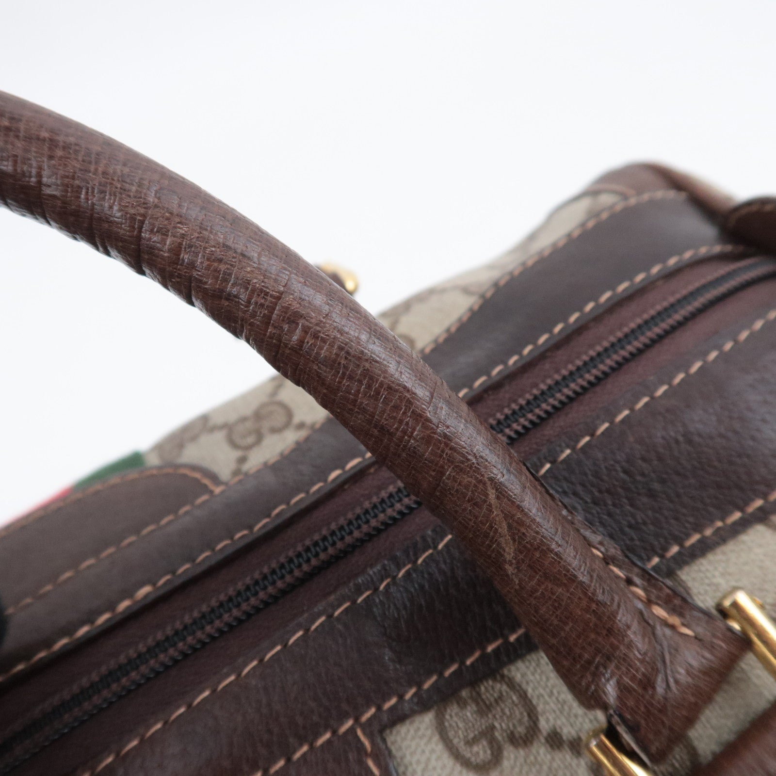 GUCCI Old Gucci Sherry GG Plus Boston Bag