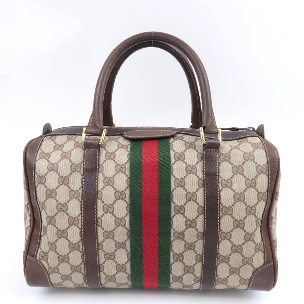 GUCCI Old Gucci Sherry GG Plus Boston Bag