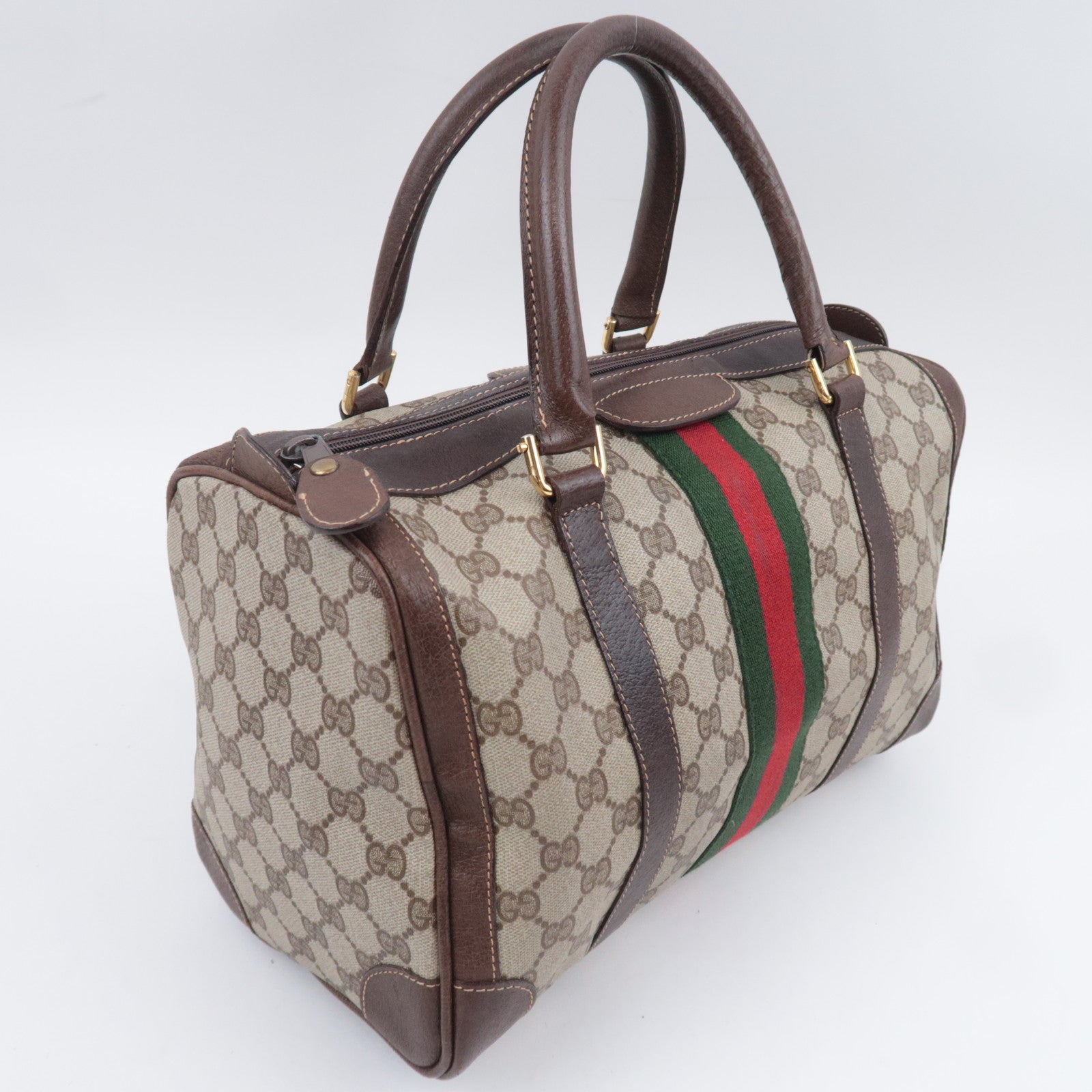 GUCCI Old Gucci Sherry GG Plus Boston Bag