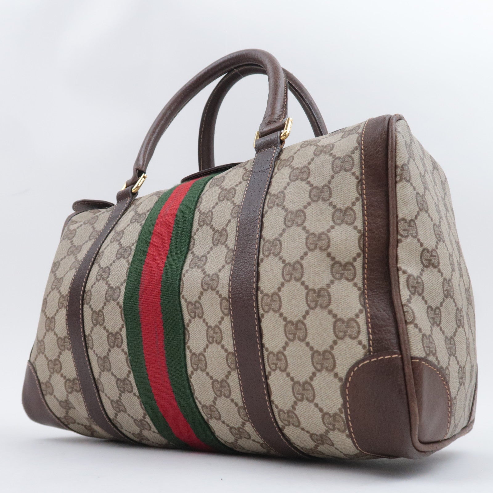 GUCCI Old Gucci Sherry GG Plus Boston Bag