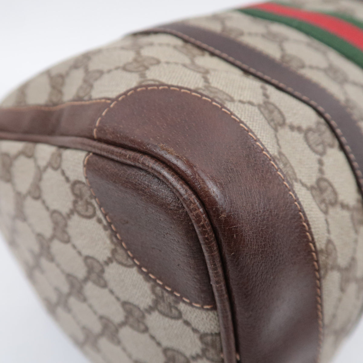 GUCCI Old Gucci Sherry GG Plus Boston Bag