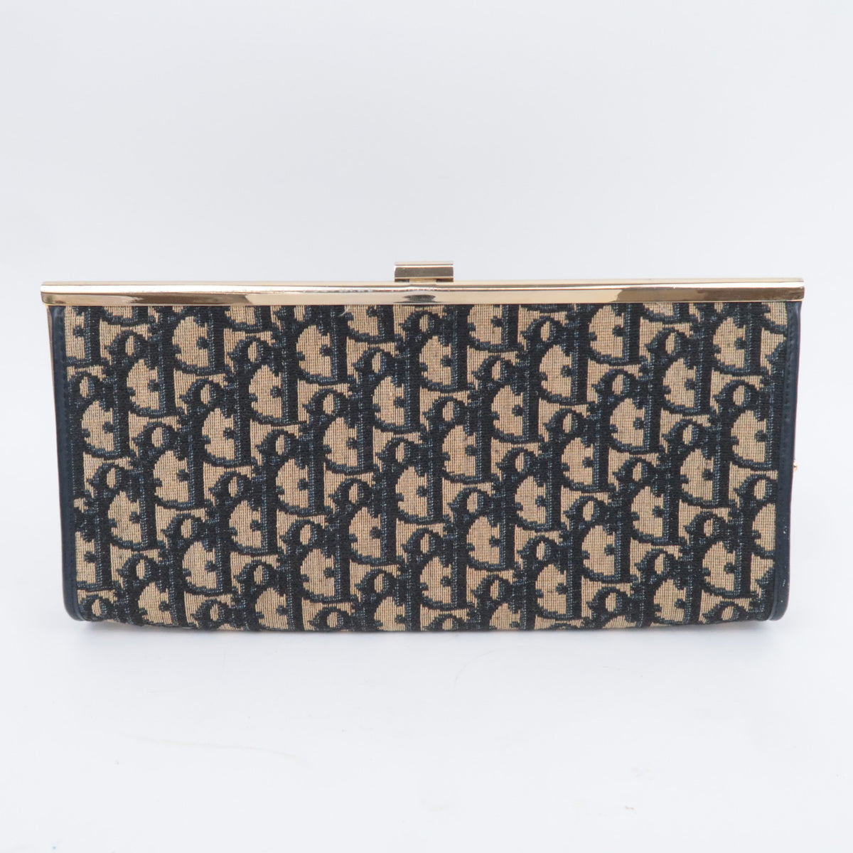 Christian Dior Trotter Kiss Lock Canvas Clutch Bag