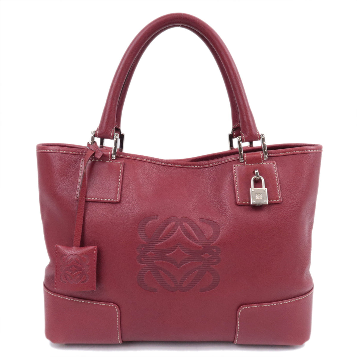 LOEWE Anagram Fusta Leather Tote Bag Red92222