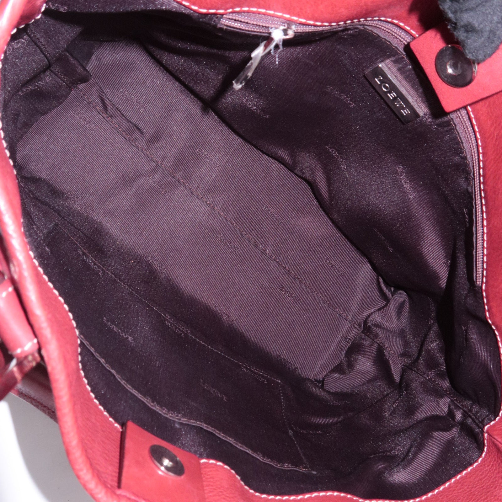 LOEWE Anagram Fusta Leather Tote Bag Red