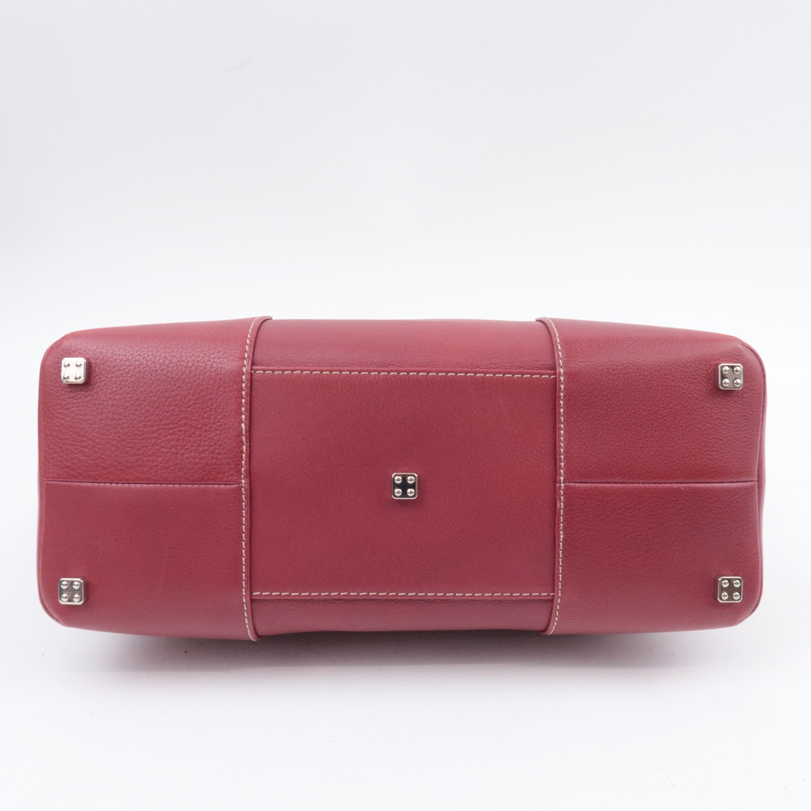 LOEWE Anagram Fusta Leather Tote Bag Red
