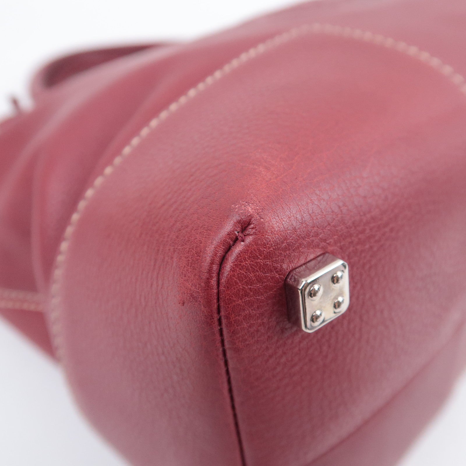 LOEWE Anagram Fusta Leather Tote Bag Red