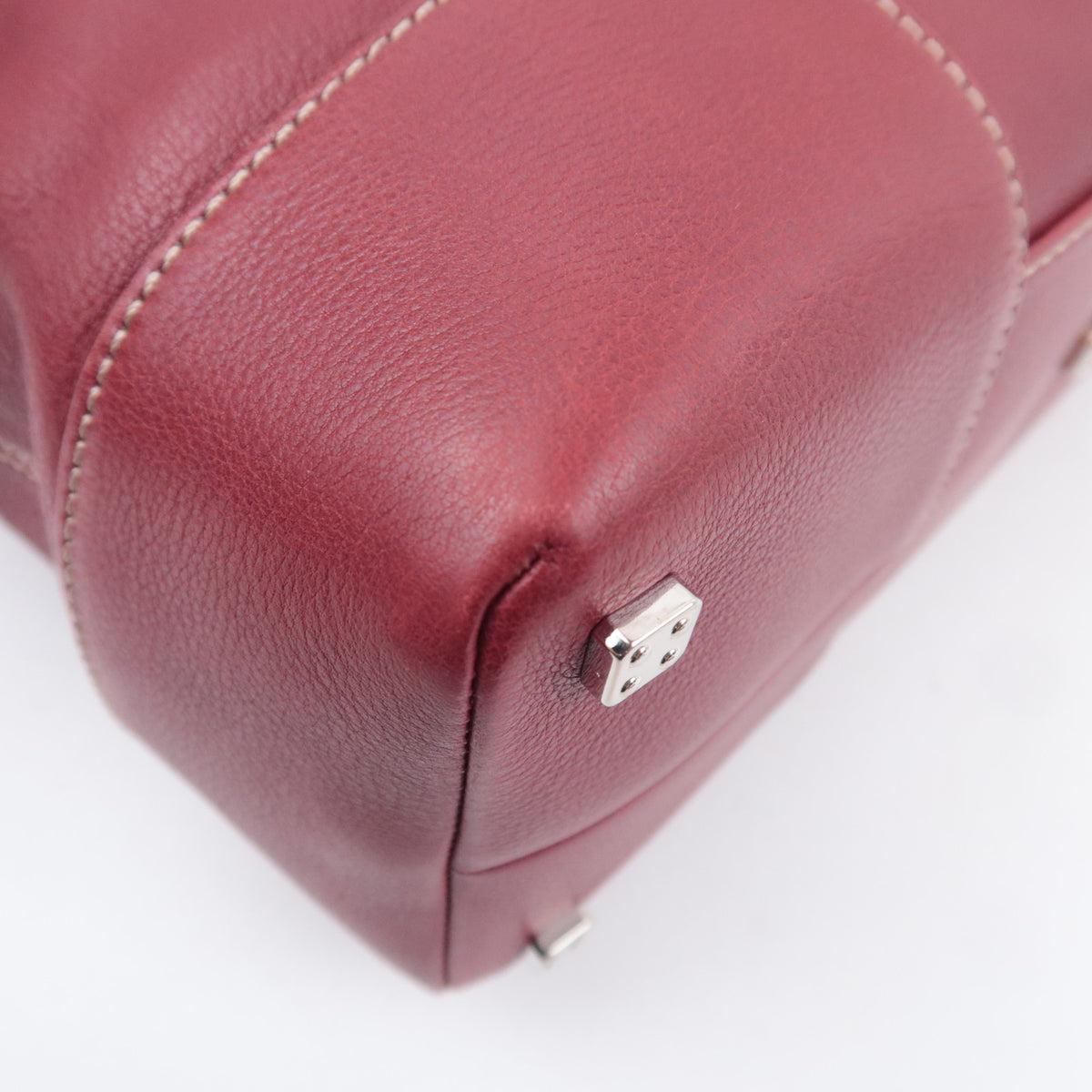 LOEWE Anagram Fusta Leather Tote Bag Red