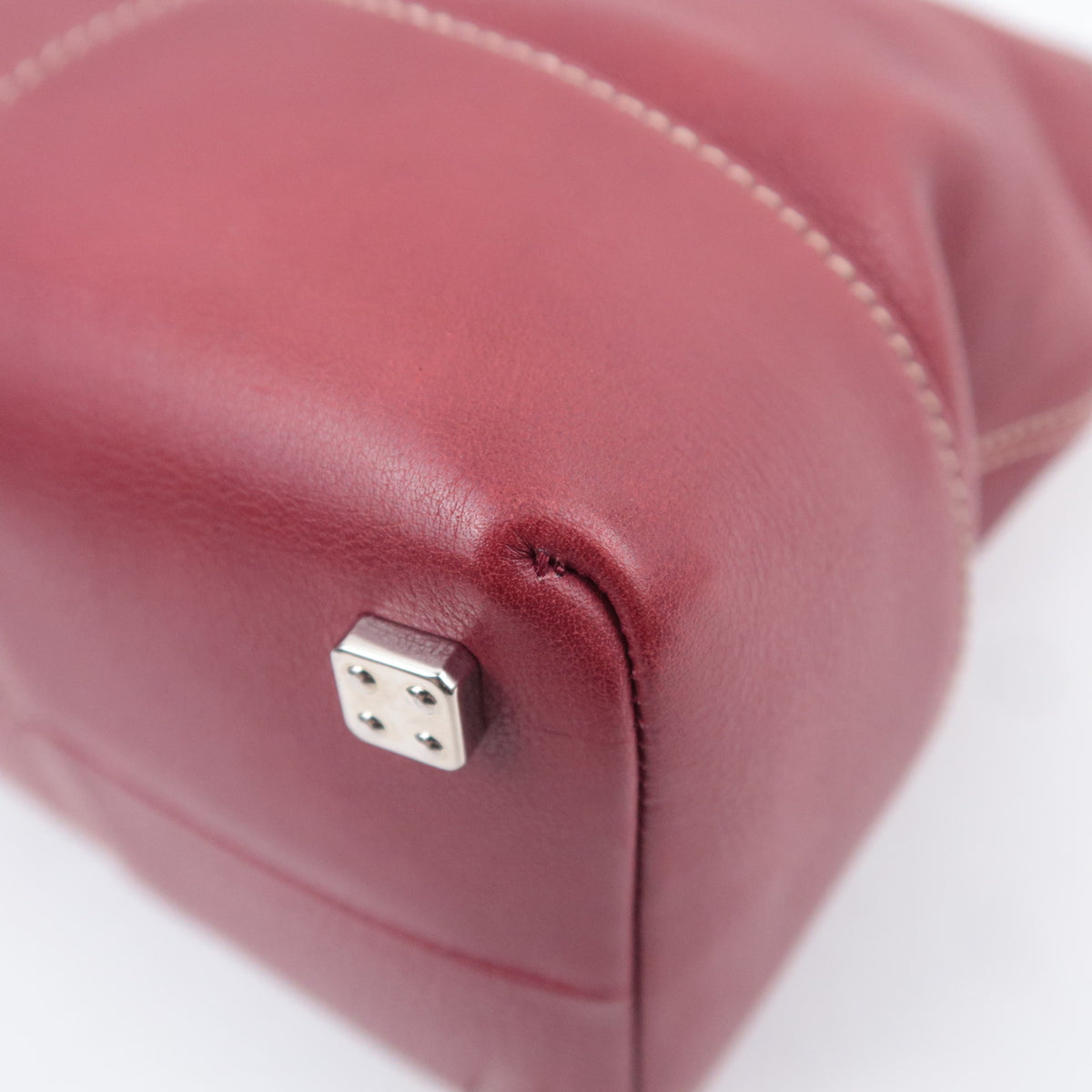 LOEWE Anagram Fusta Leather Tote Bag Red