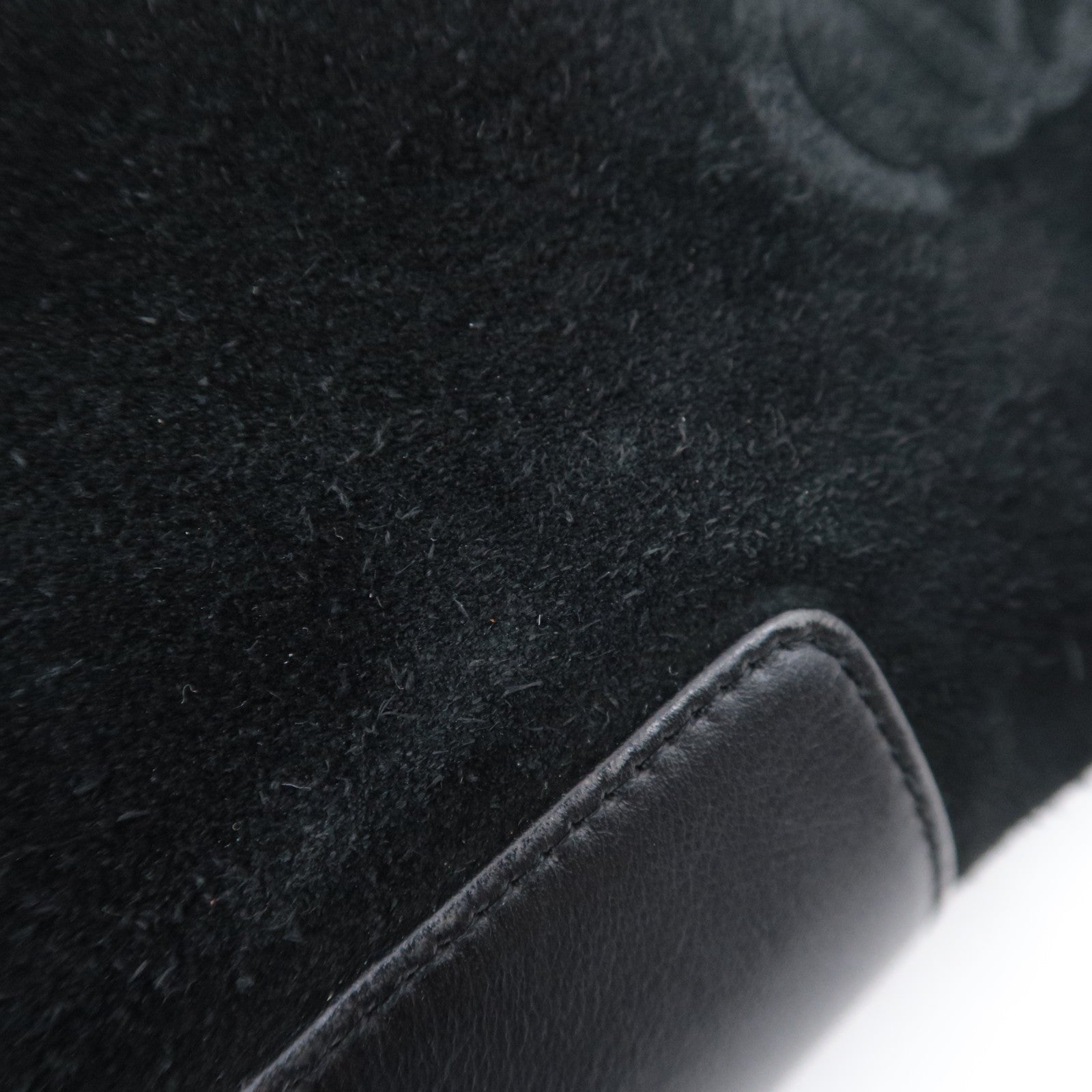 LOEWE Anagram Fusta Suede Tote Bag Black