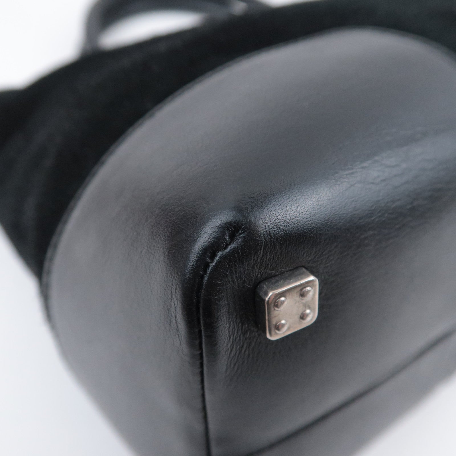 LOEWE Anagram Fusta Suede Tote Bag Black
