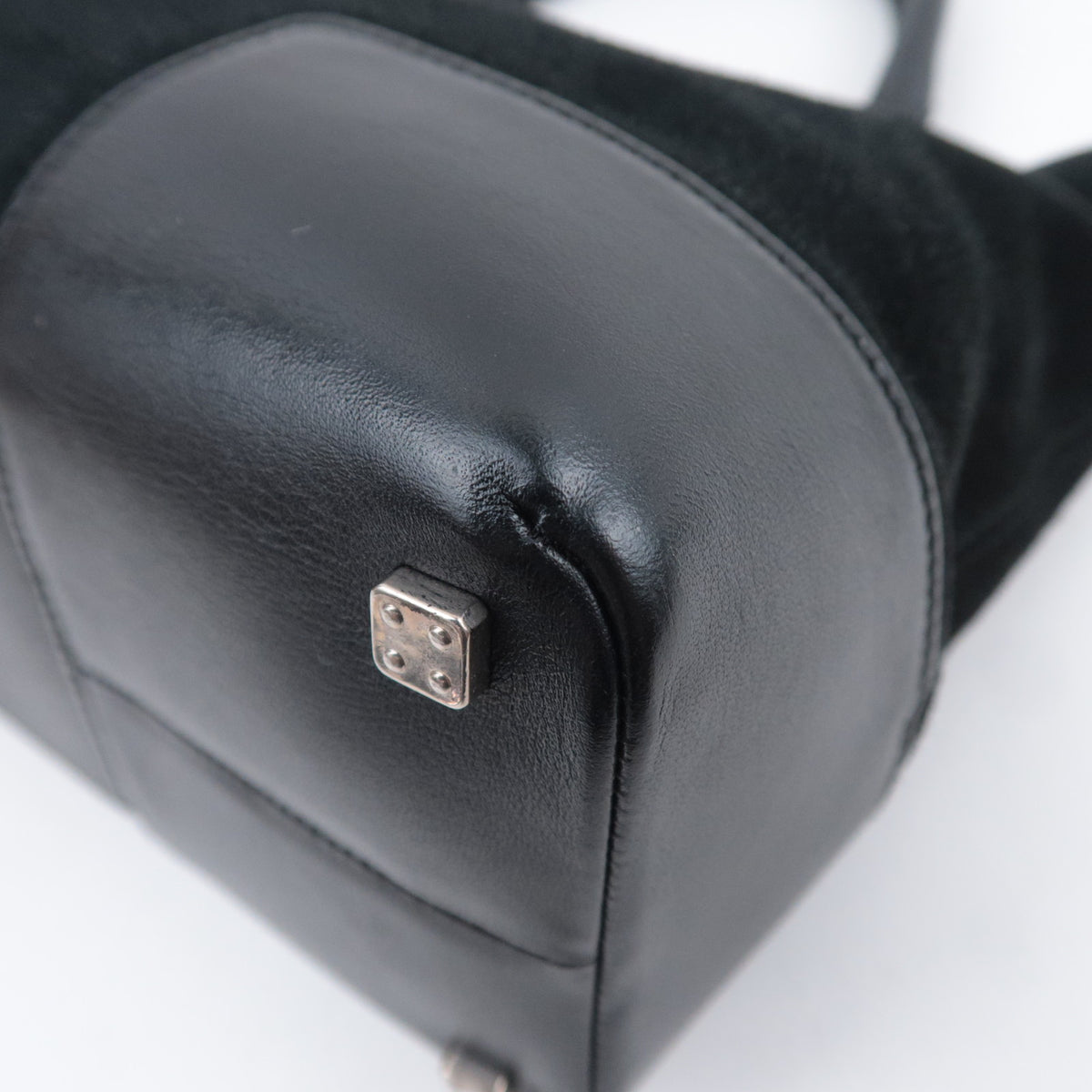 LOEWE Anagram Fusta Suede Tote Bag Black