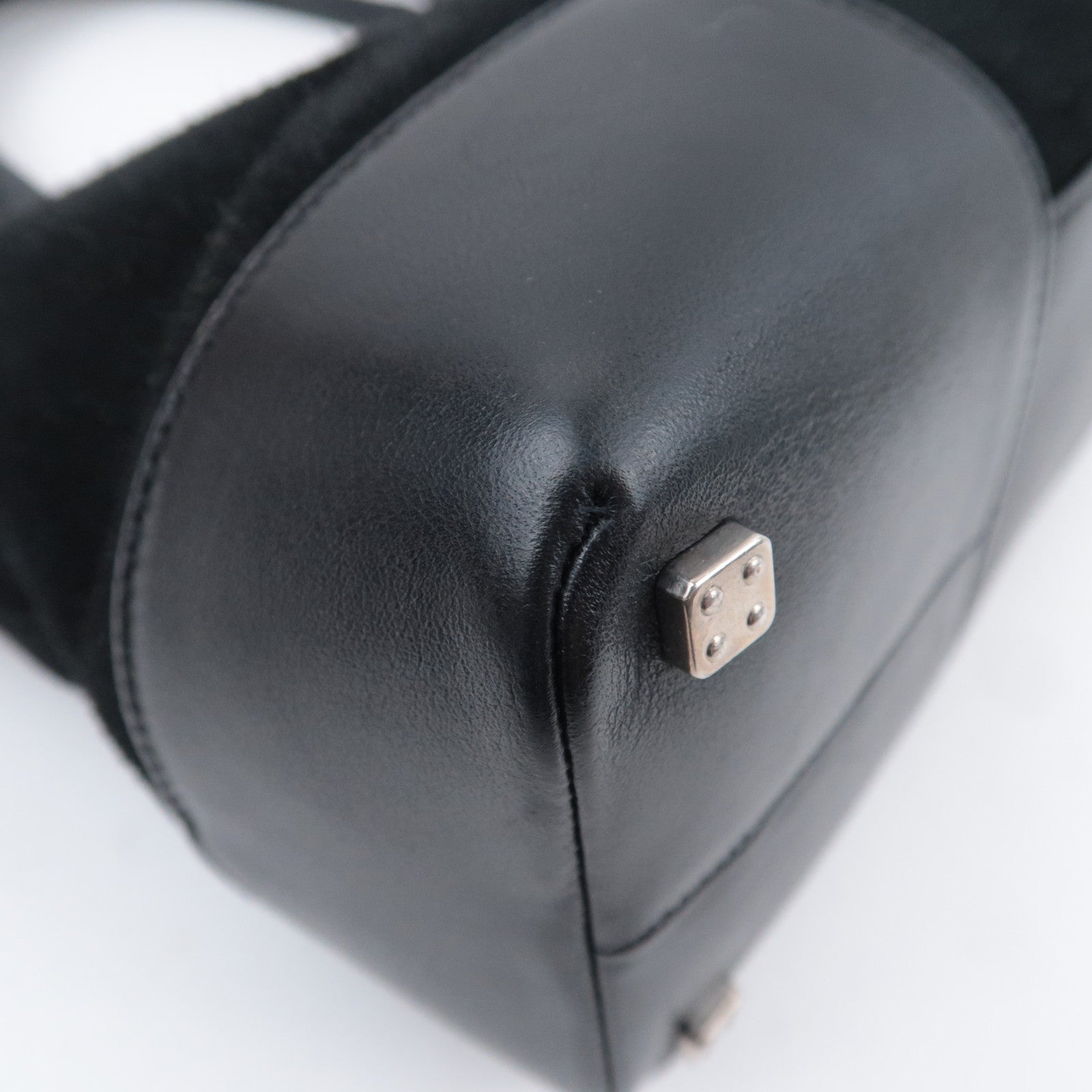 LOEWE Anagram Fusta Suede Tote Bag Black