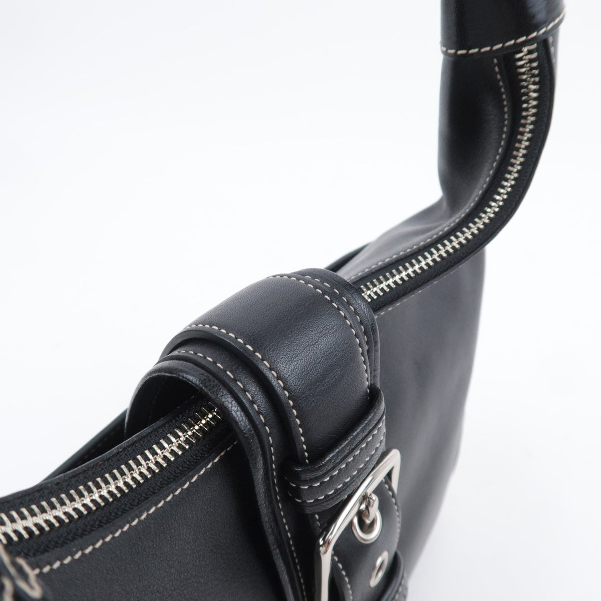 COACH Leather One Shoulder Bag Black 7463