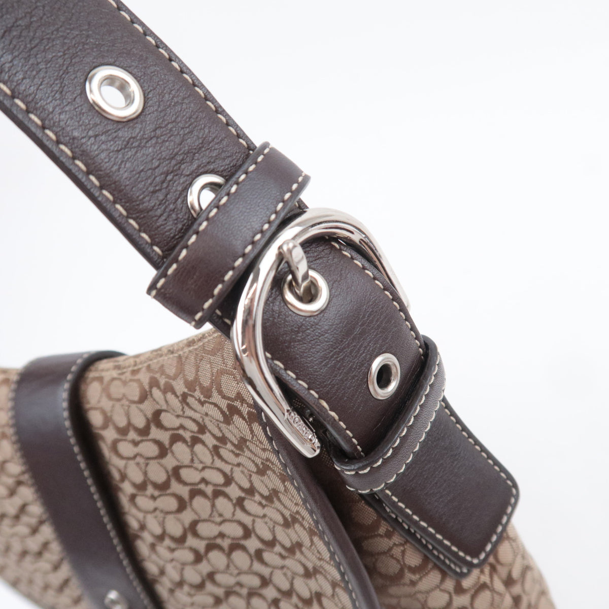 COACH Signature Canvas Shoulder Bag Brown 6376