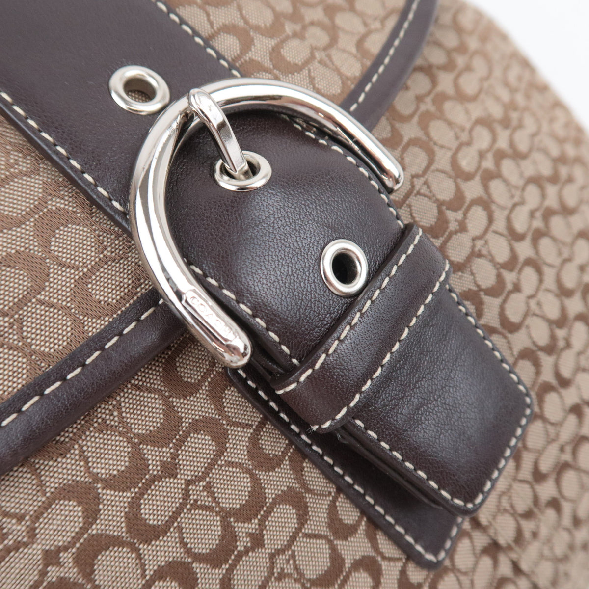 COACH Signature Canvas Shoulder Bag Brown 6376