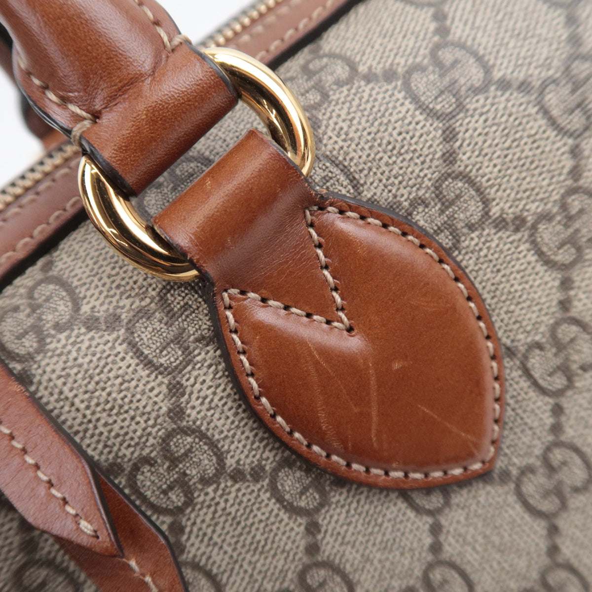 GUCCI GG Supreme Boston Bag Beige