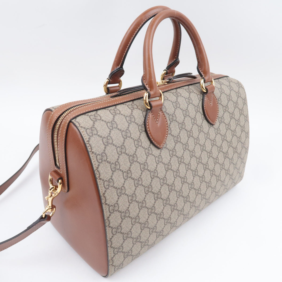 GUCCI GG Supreme Boston Bag Beige