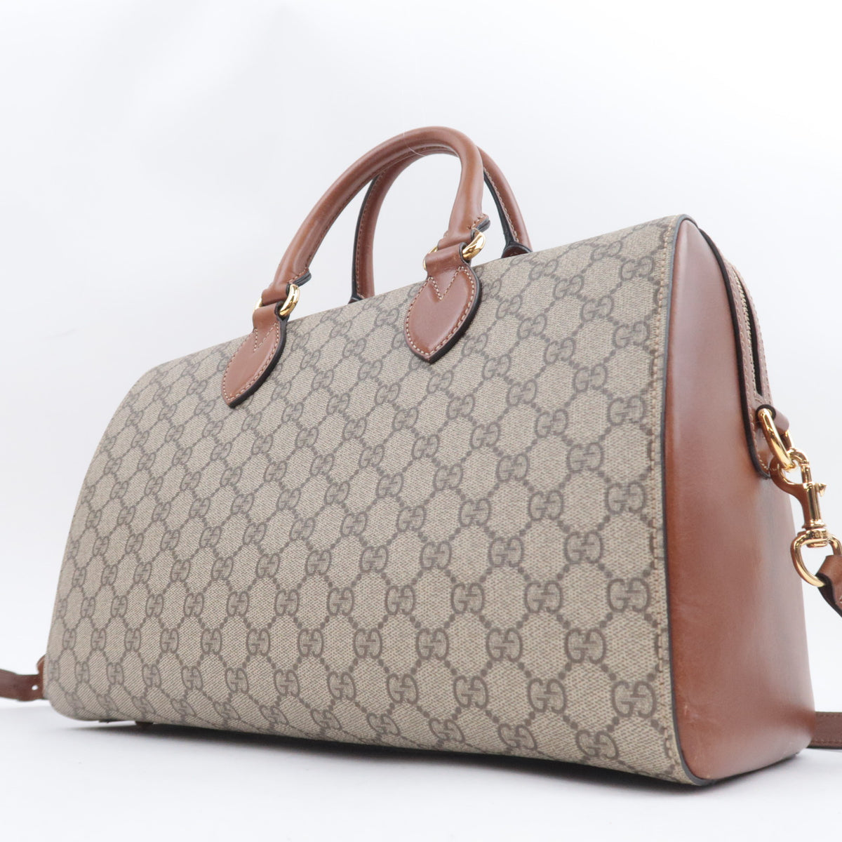 GUCCI GG Supreme Boston Bag Beige