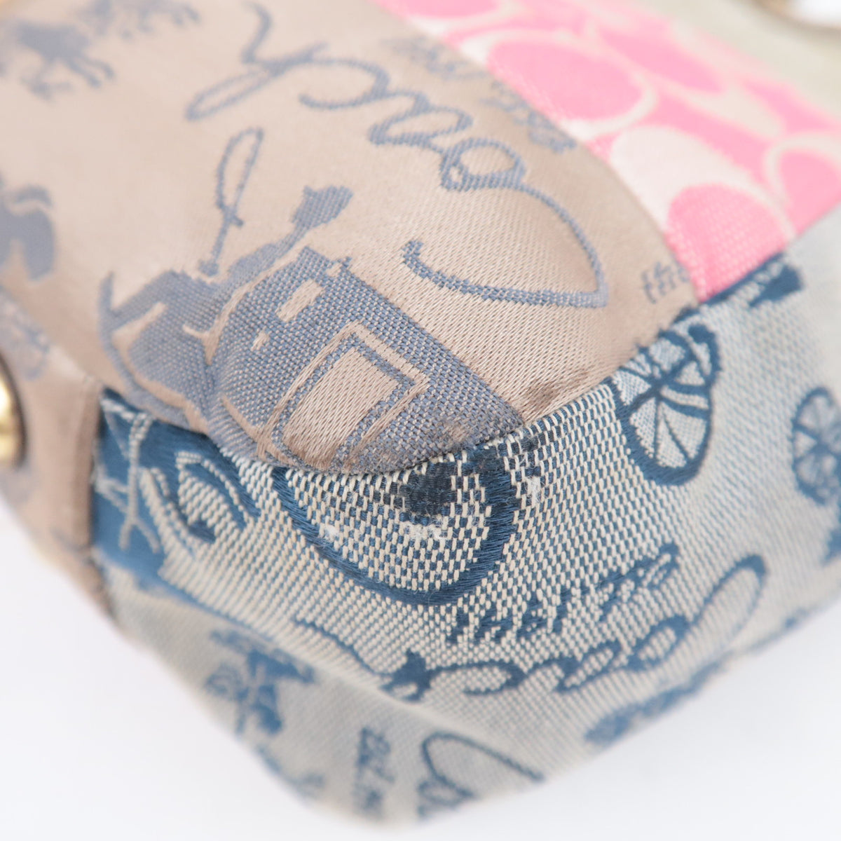 COACH Patchwork Canvas Tote Bag Gold Multicolor F17098