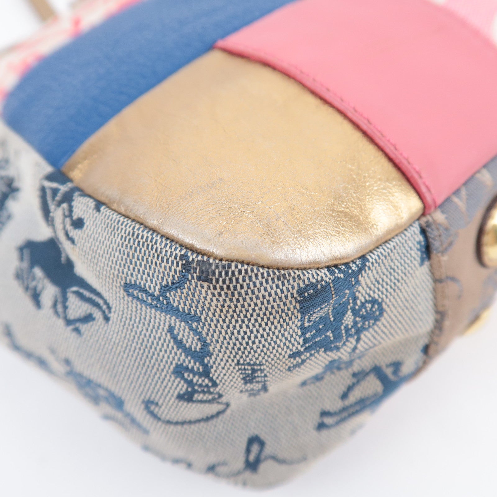 COACH Patchwork Canvas Tote Bag Gold Multicolor F17098