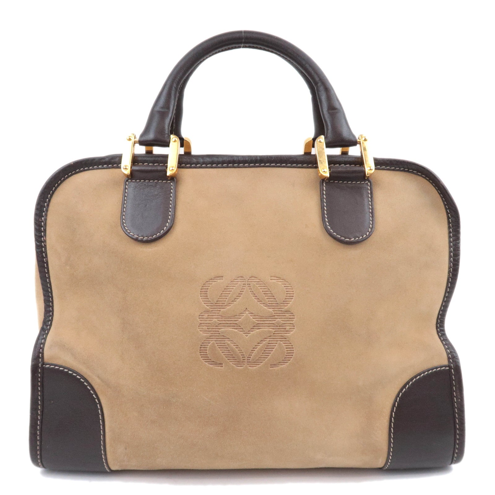 LOEWE Amazona 32 Suede Handbag Beige92233
