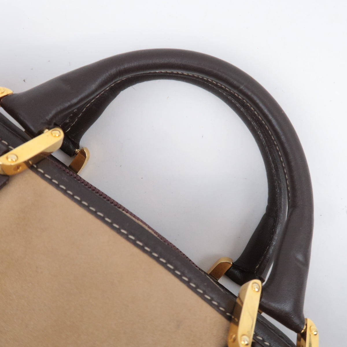 LOEWE Amazona 32 Suede Handbag Beige