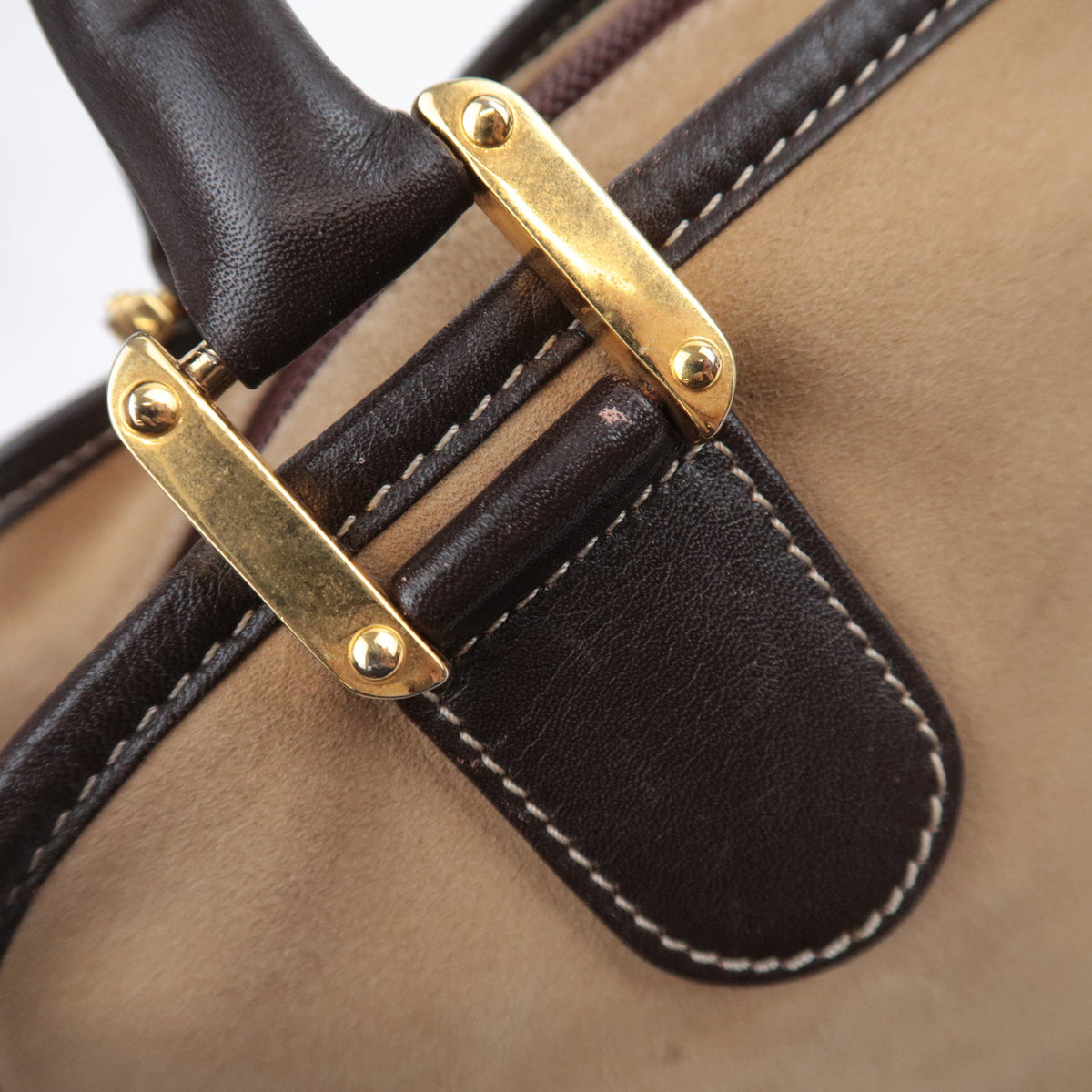 LOEWE Amazona 32 Suede Handbag Beige