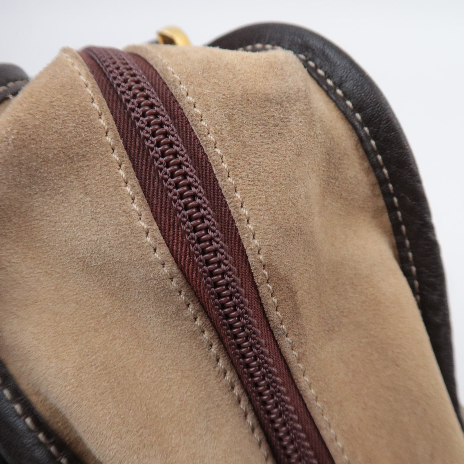 LOEWE Amazona 32 Suede Handbag Beige