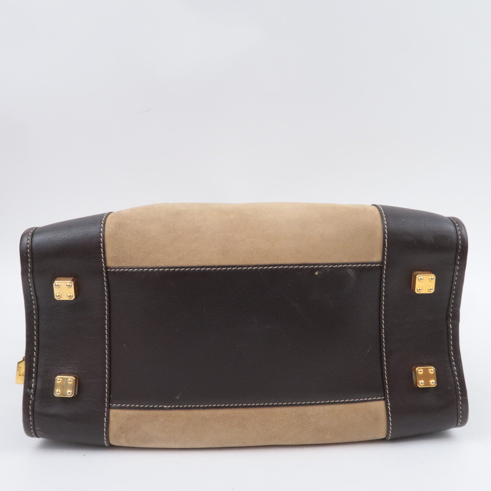 LOEWE Amazona 32 Suede Handbag Beige