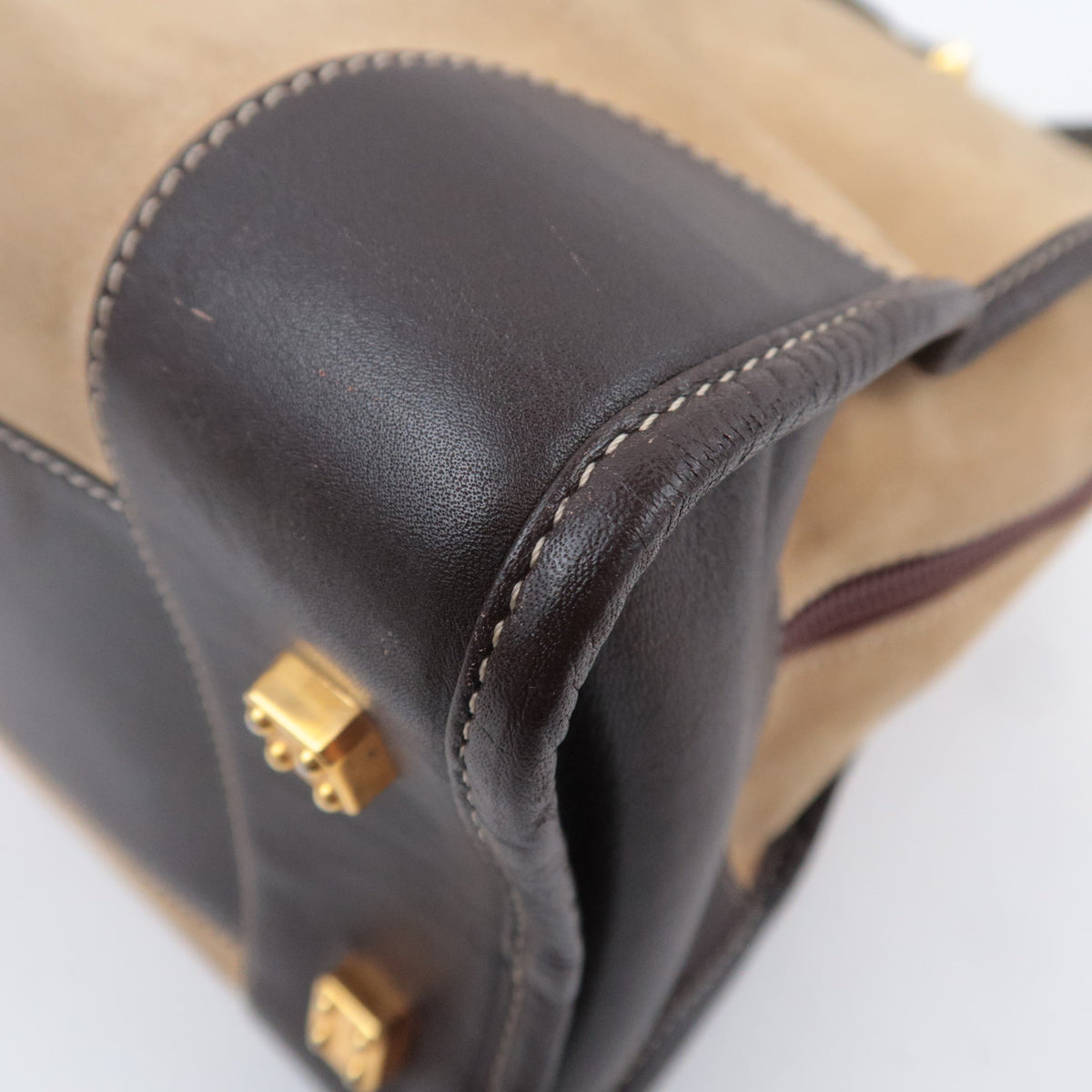 LOEWE Amazona 32 Suede Handbag Beige