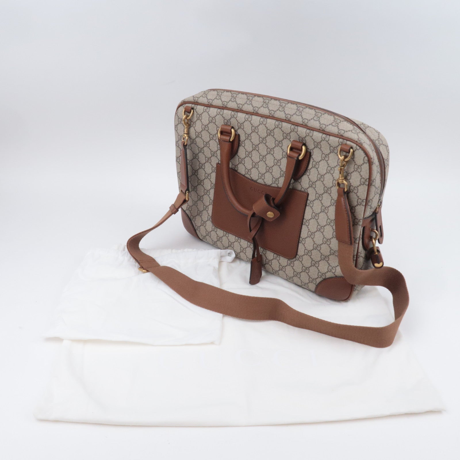 GUCCI GG Emblem Medium Briefcase