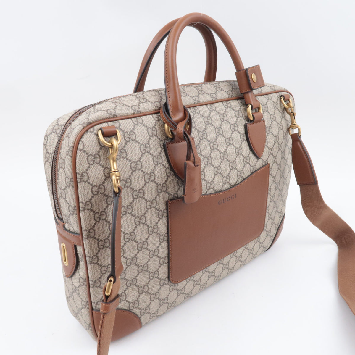 GUCCI GG Emblem Medium Briefcase