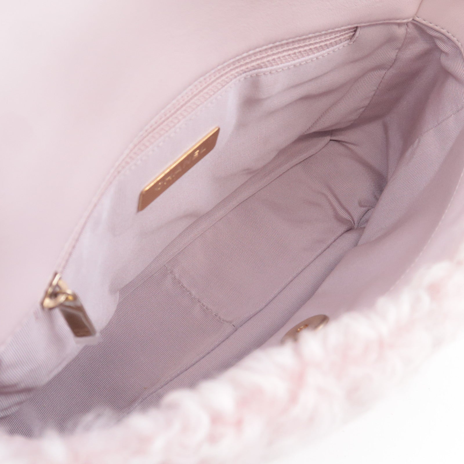 CHANEL 19 Dixneuf 2Way Fur Chain Shoulder Bag Pink