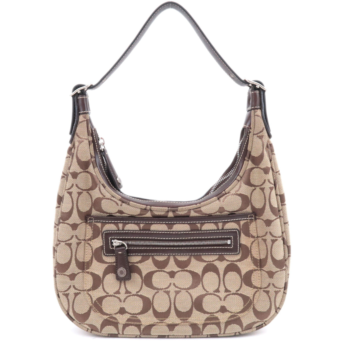 COACH Signature Canvas Leather Shoulder Bag 604592239