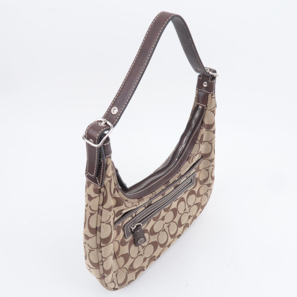 COACH Signature Canvas Leather Shoulder Bag 6045