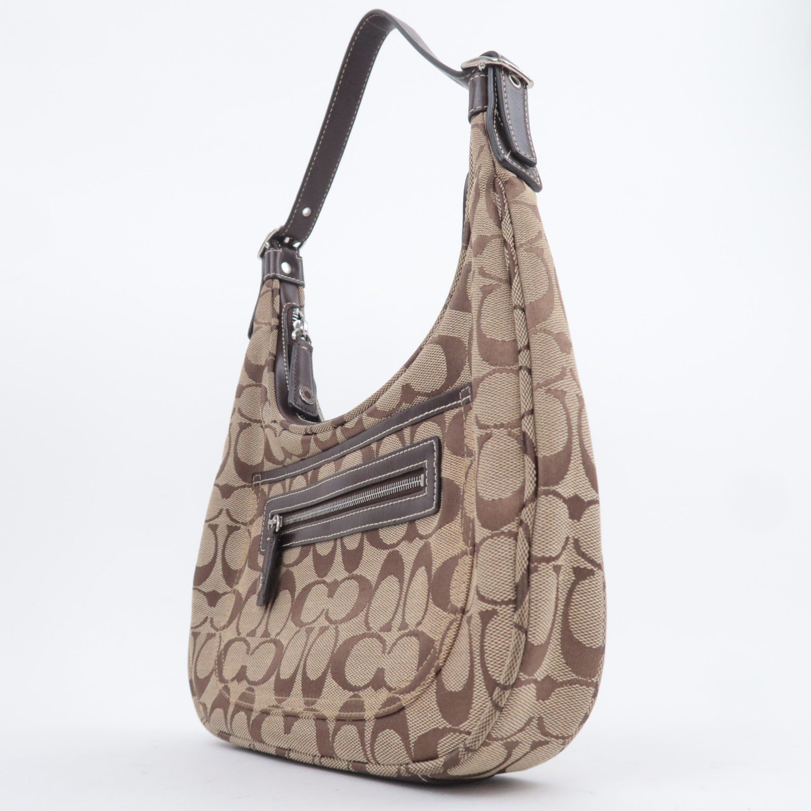 COACH Signature Canvas Leather Shoulder Bag 6045