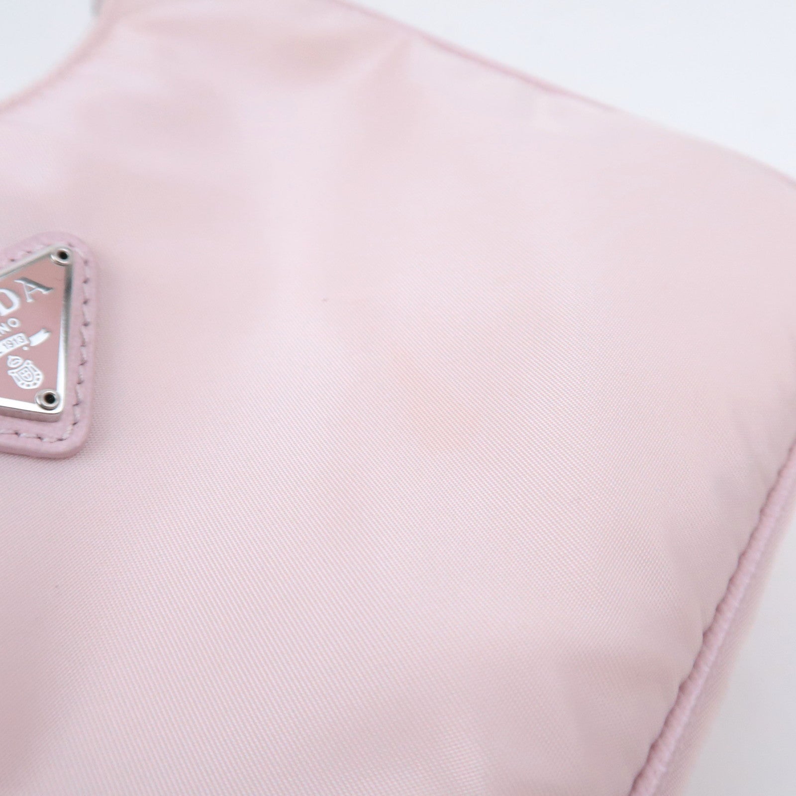PRADA Logo Nylon Leather Small Shoulder Bag Pink