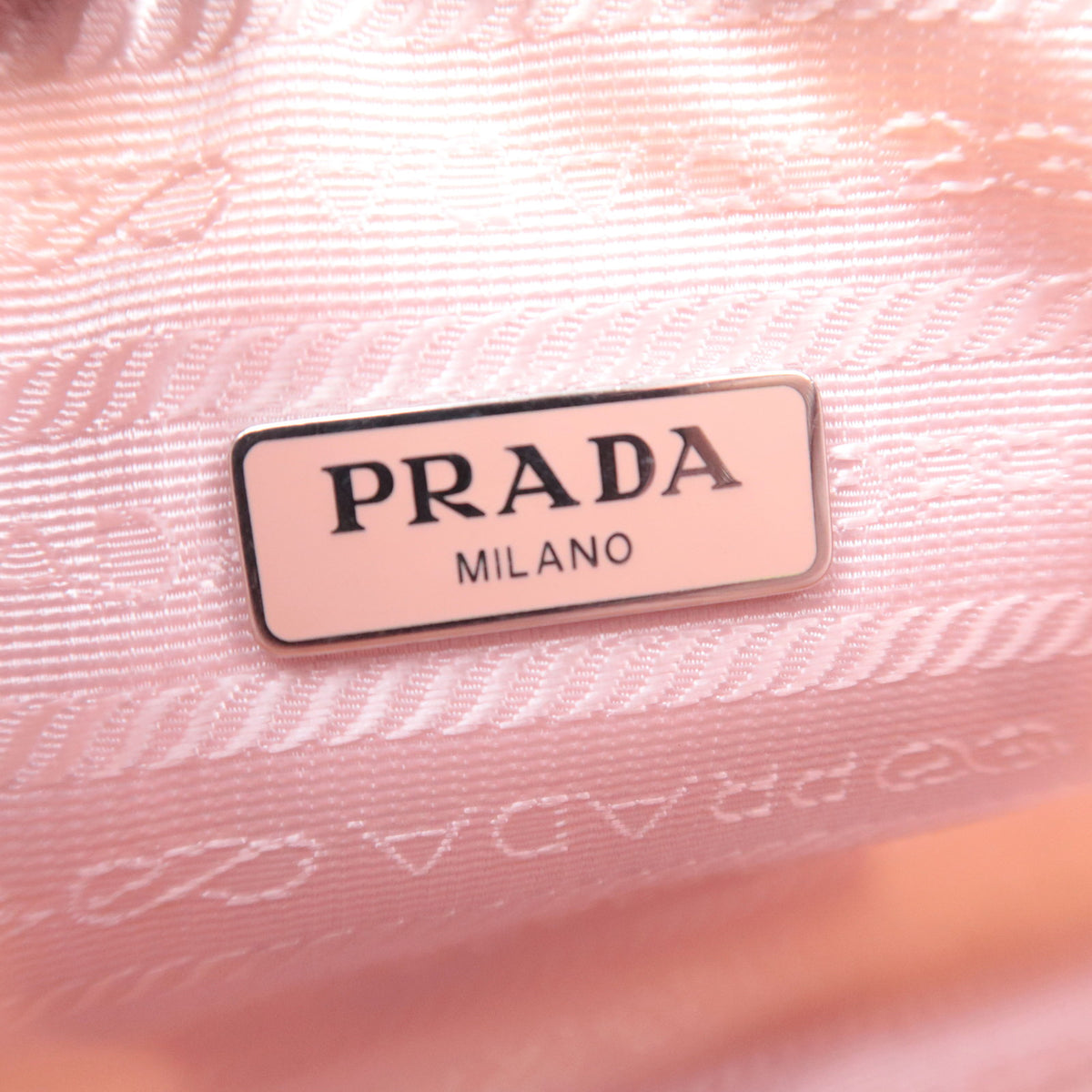 PRADA Logo Nylon Leather Small Shoulder Bag Pink