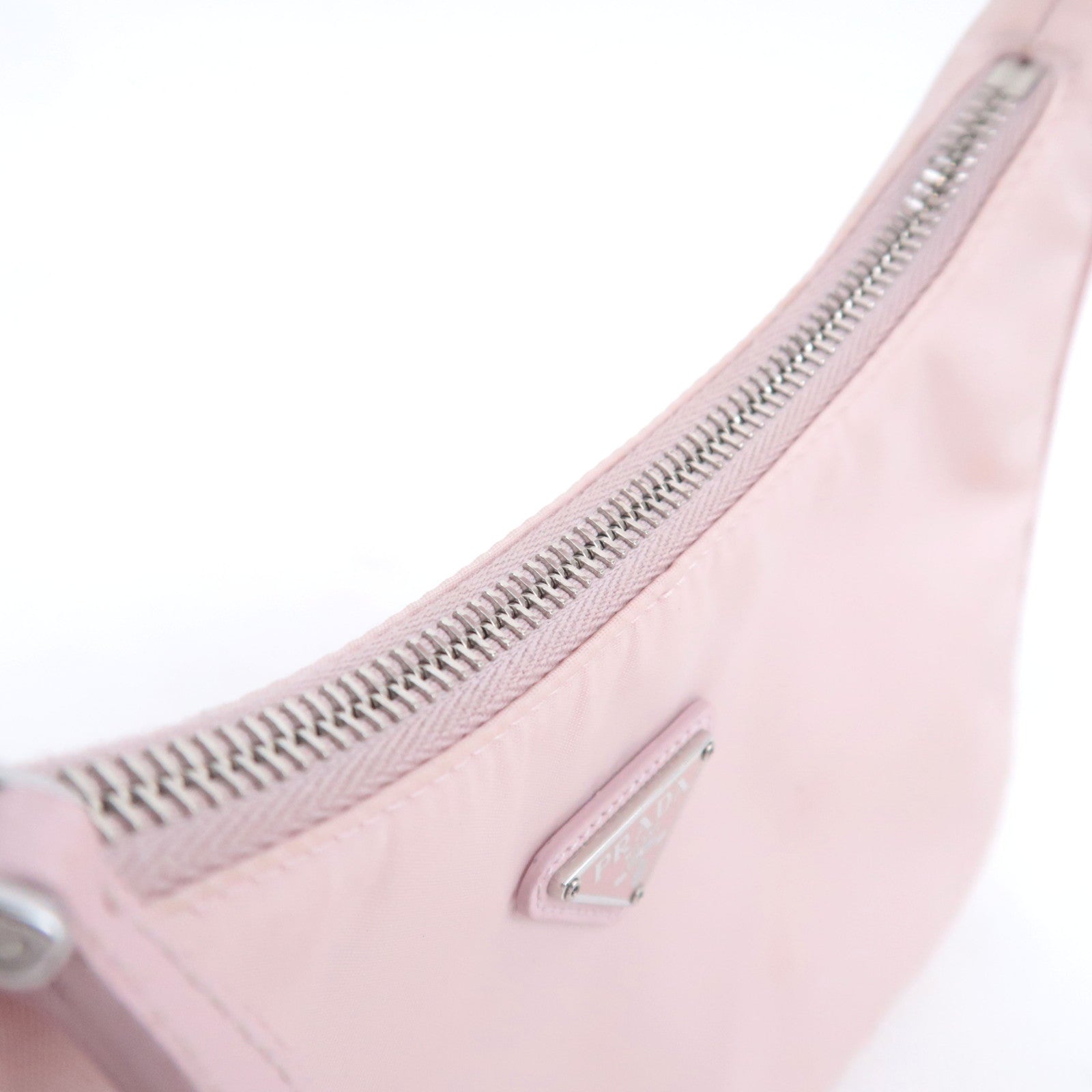 PRADA Logo Nylon Leather Small Shoulder Bag Pink