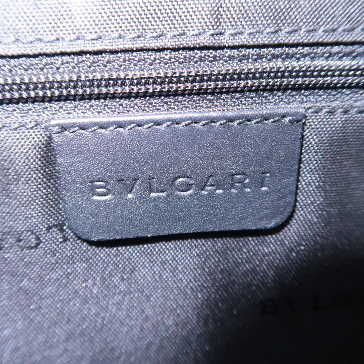 BVLGARI Logo Mania Denim Leather Shoulder Bag Blue